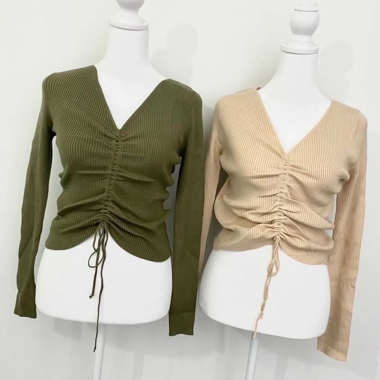 Bundle Two Drawstring Tops Adjustable Length